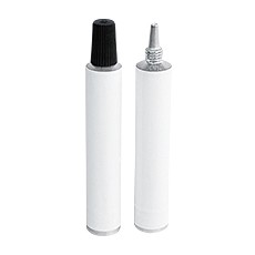 Metal Ointment Tube with Applicator Tip and Black Cap, 1/8 oz